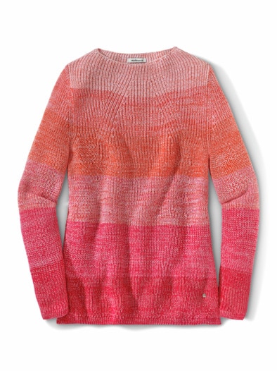 Baumwoll-Pullover Farbenspiel Multicolor Fuchsia