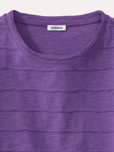 Baumwollshirt Streifenstruktur Veilchen