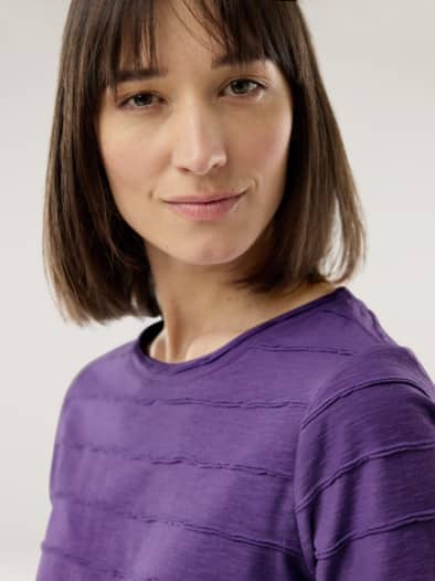 Baumwollshirt Streifenstruktur Veilchen