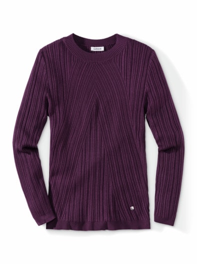 Hautschmeichler-Pullover Chevron Cassis