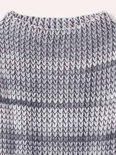 Grobstrick-Pullover Farbverlauf Silbergrau/Offwhite