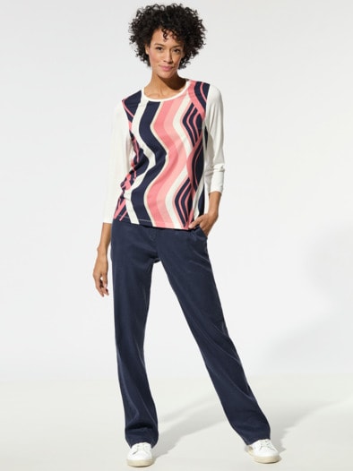 Viskoseshirt Wellengang Flamingo