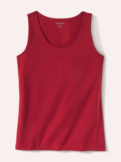 Baumwoll-Basic -Top Feuerrot