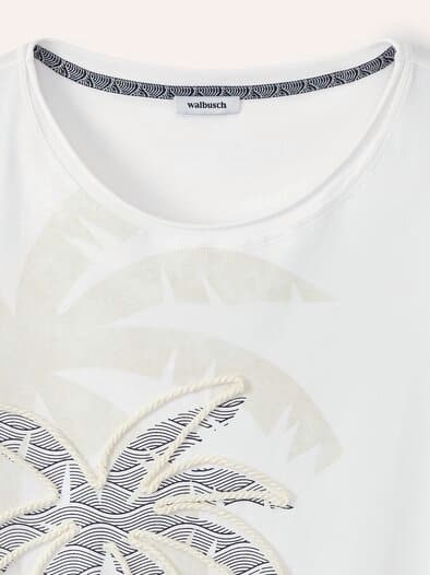 Baumwollshirt Tropical Weiß