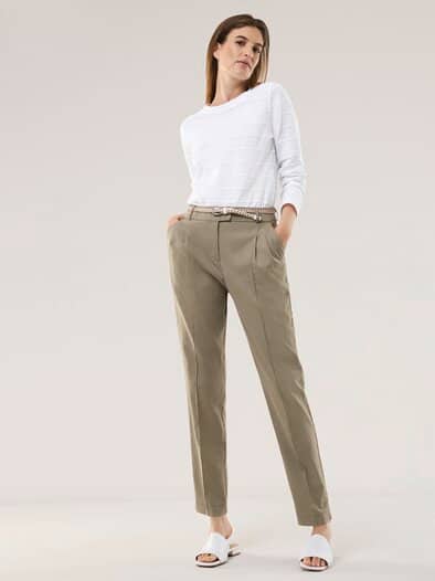 Baumwollshirt Streifenstruktur LA Weiß