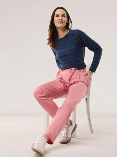 Baumwollshirt Streifenstruktur LA Marine