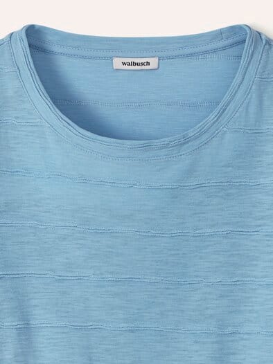 Baumwollshirt Streifenstruktur LA Skyblue