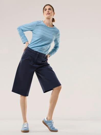 Baumwollshirt Streifenstruktur LA Skyblue