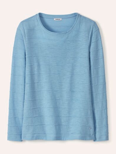 Baumwollshirt Streifenstruktur LA Skyblue