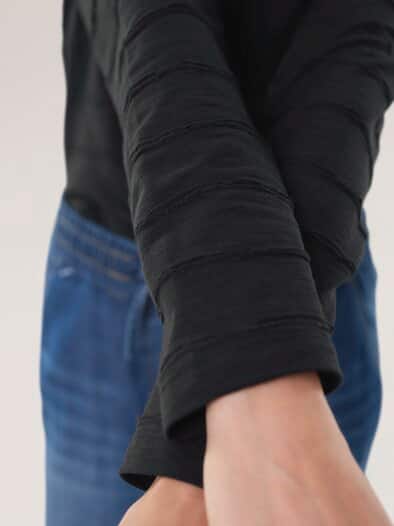 Baumwollshirt Streifenstruktur LA Schwarz