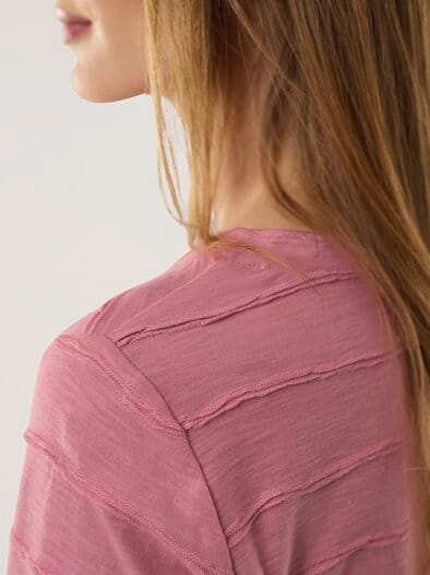 Baumwollshirt Streifenstruktur LA Rosenholz