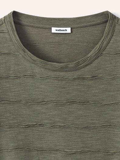 Baumwollshirt Streifenstruktur LA Khaki