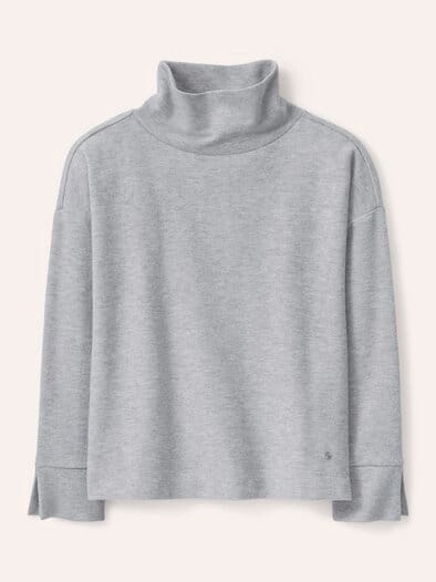 Wärmendes Sweatshirt mit Schalkragen Silber Melange
