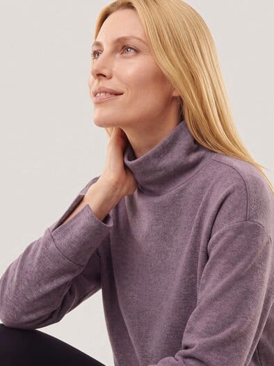 Wärmendes Sweatshirt mit Schalkragen Mauve Melange