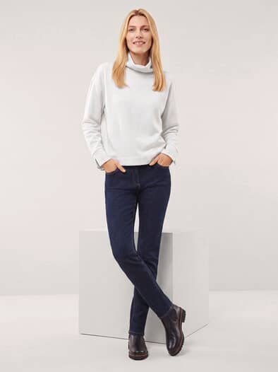 Wärmendes Sweatshirt mit Schalkragen Offwhite