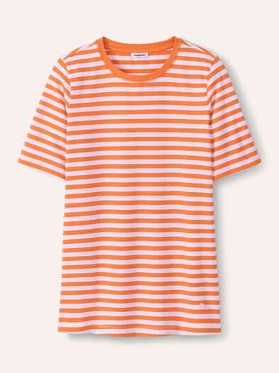 Baumwoll Ringelshirt Dunkelorange