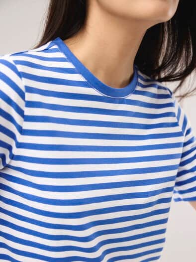 Baumwoll Ringelshirt Tintenblau