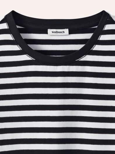 Baumwoll Ringelshirt Schwarz