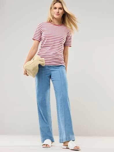 Baumwoll Ringelshirt Rosenholz