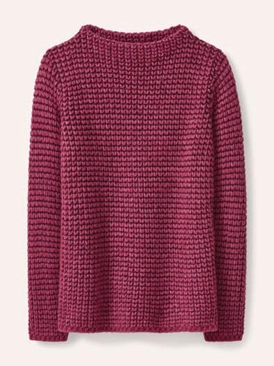 Pullover in Grobstrickoptik Hellmerlot