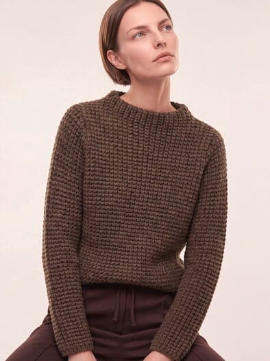 Pullover in Grobstrickoptik Kastanie