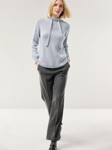 Kuschelgarn-Pullover Silbergrau