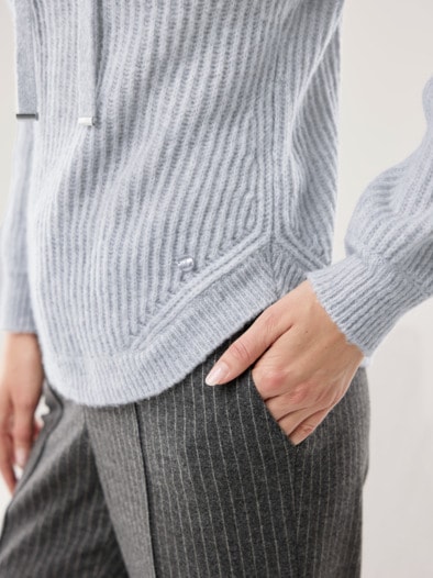 Kuschelgarn-Pullover Silbergrau