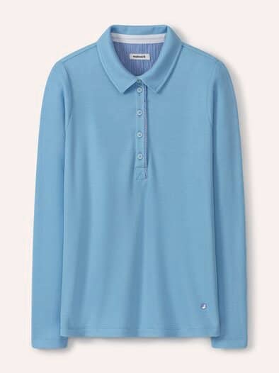 Poloshirt Strukturmuster Skyblue