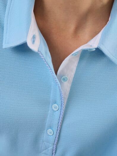 Poloshirt Strukturmuster Skyblue