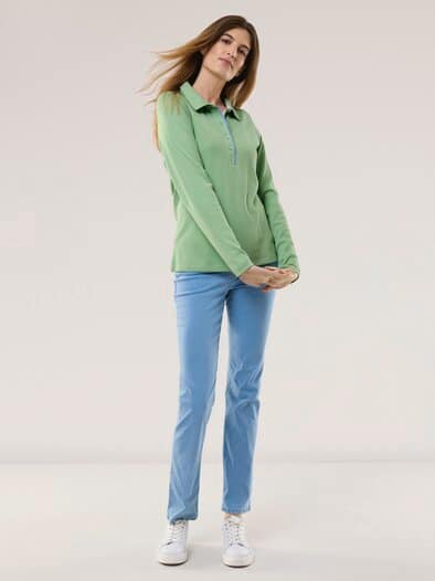 Poloshirt Strukturmuster Salbei