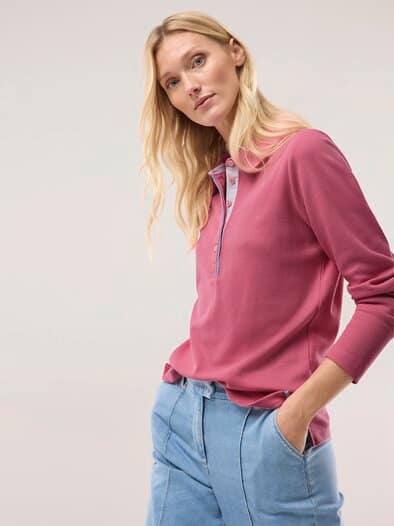 Poloshirt Strukturmuster Malve