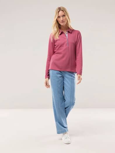 Poloshirt Strukturmuster Malve