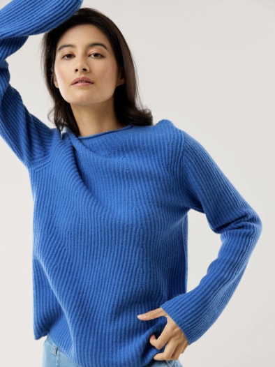 Cashmere Pullover 100 Prozent Azurblau