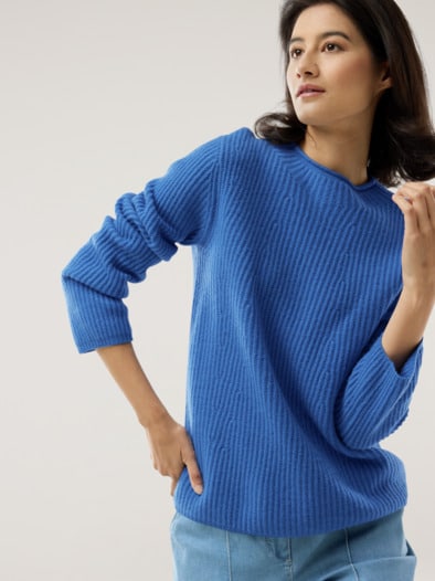 Cashmere Pullover 100 Prozent Azurblau