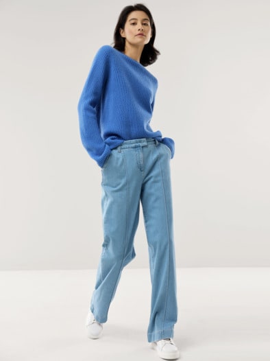 Cashmere Pullover 100 Prozent Azurblau