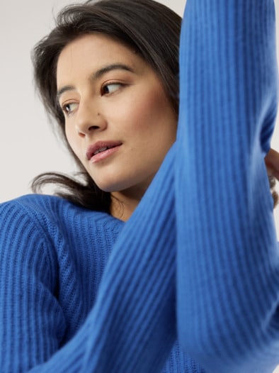 Cashmere Pullover 100 Prozent Azurblau