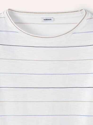 Baumwollshirt Lurexringel Weiß