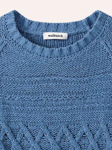 Pullover aus softem Bändchengarn Jeansblau
