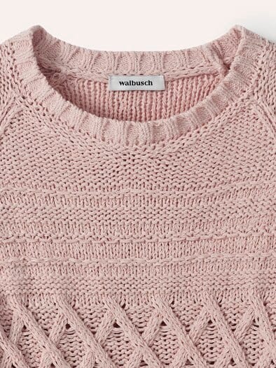 Pullover aus softem Bändchengarn Altrosa