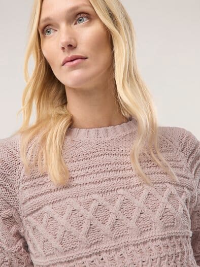 Pullover aus softem Bändchengarn Altrosa