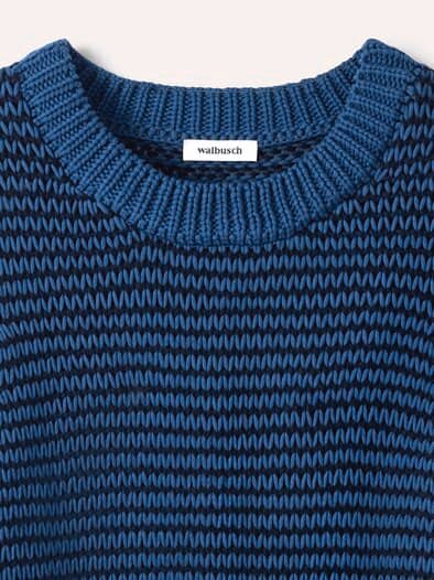 Pullover mit dezentem Streifen Nachtblau