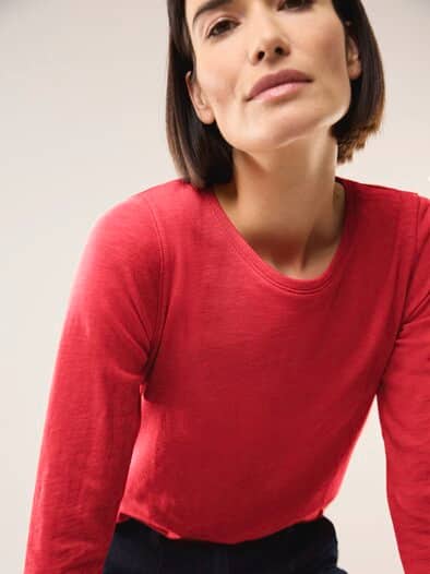 Baumwollshirt aus Flammengarn Signalrot