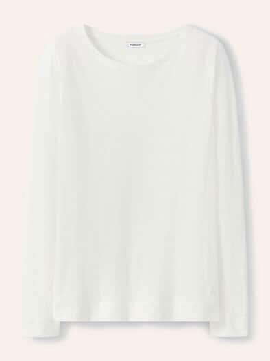 Baumwollshirt aus Flammengarn Offwhite