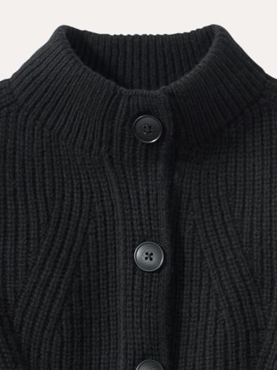 Cashmino Strickjacke Nahtlos Schwarz