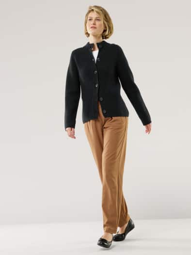 Cashmino Strickjacke Nahtlos Schwarz