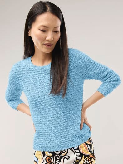 Strukturpullover mit Noppen-Effekt Skyblue