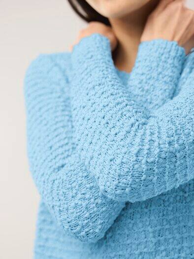 Strukturpullover mit Noppen-Effekt Skyblue