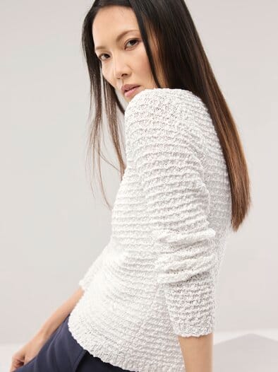 Strukturpullover mit Noppen-Effekt Offwhite