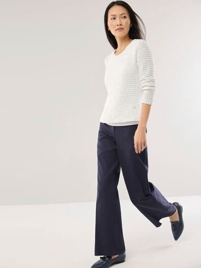 Strukturpullover mit Noppen-Effekt Offwhite