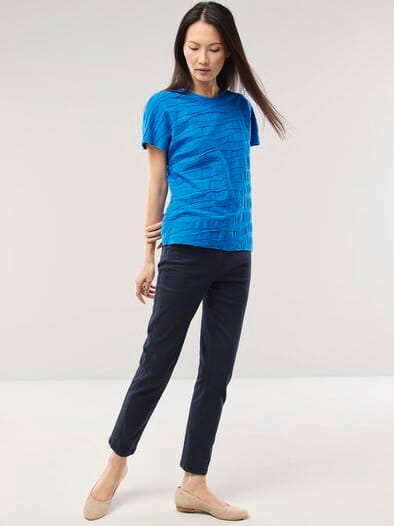 Strukturshirt Welle Königsblau